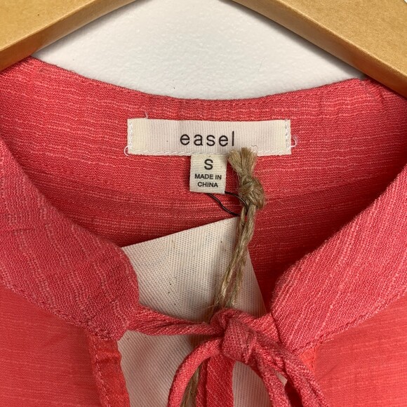 Easel swing tank top with sheer detail coral size small - Picture 5 of 12